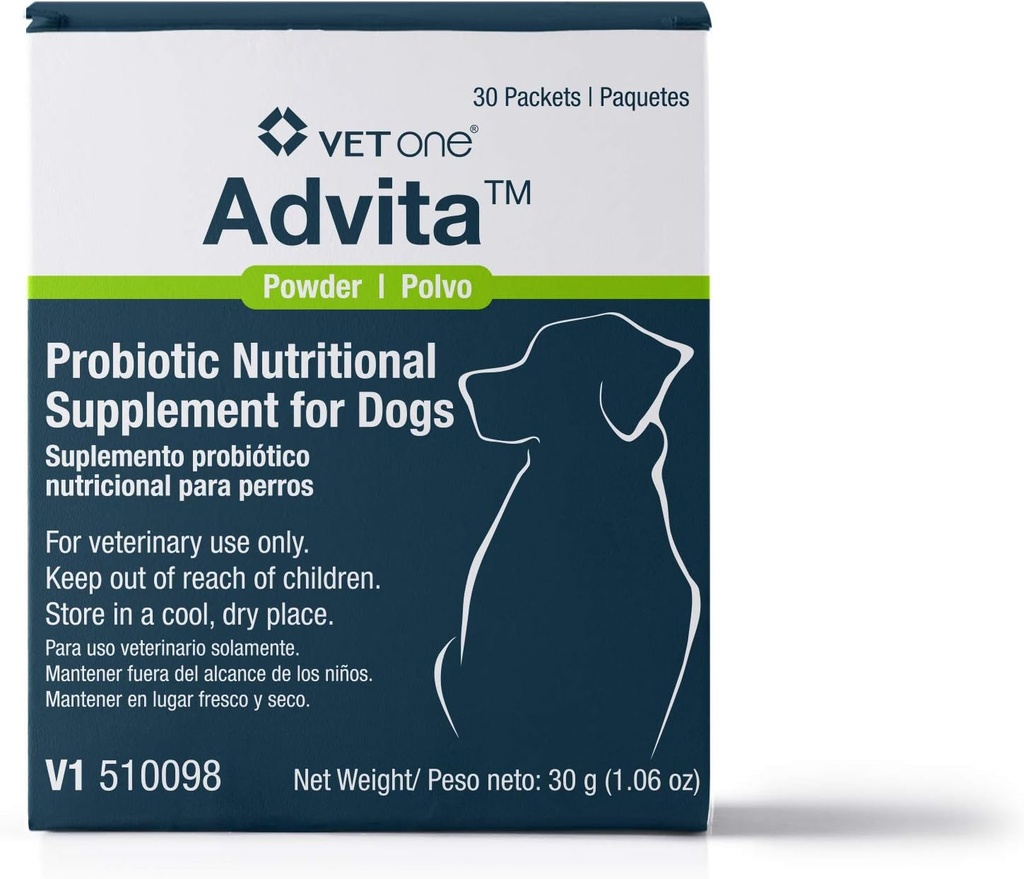 VetOne Advita Probiótico Suplemento Nutricional para Perros - 30, 1 g Packets