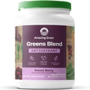 Increíble Grass Greens Superfood Antioxidant: Greens Powder with Organic Spirulina, Beet Root Powder, Elderberry & Probiotics, Sweet Berry, 100 Servings (Packaging May Vary)