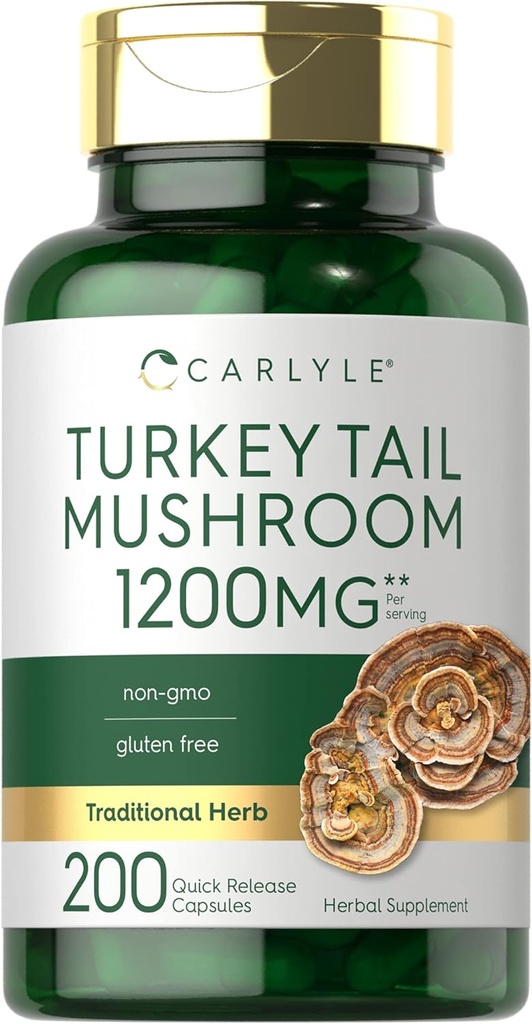 Carlyle Turquía Tail Mushroom Capsules Silencio 1200mg Silencio 200 Conde ← No Gluten