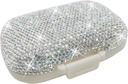 Bling Pill Case for Purse Medicine Vitamin Container Holder Pocket Pill Case Round Medicine Organizer for Vitamin/Fish Oils/Supplement Travel Medicine Kit (8 Compartment Silver)