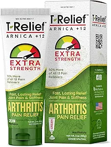 T-Relief Extra Strength Artritis Cream Arnica +12 Dolor Relieve Medicinas Naturales Ayuda Soothe Soreness Stiffness Aches " Pains in Joints Naturalmente - 3 oz