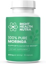 Right Health Nutra - 100% Pura Moringa 800mg - 60 cápsulas - Suplemento dietético para el mejor humor, concentración mejorada y memoria fortificada - con vitaminas, minerales y nutrientes nutritivos
