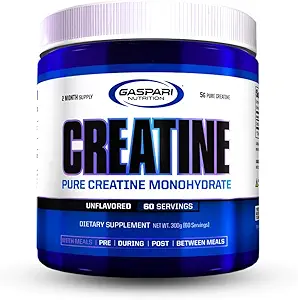 Gaspari Nutrición Pure Creatine Monohydrate, 5g de Pure Creatine, Boost Muscle y Tamaño (Desarrollado, 60 Servings)