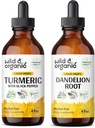 Wild &amp; Organic Turmeric Tincture 4 fl oz &amp; Dandelion Root Tincture 4 fl oz