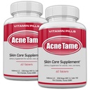 2 Pack- Clear Skin Supplements Pill- Tablets for Oily Skin Treatment, Spots, Blemishes, " Sebum Control for Women, Men, " Teens