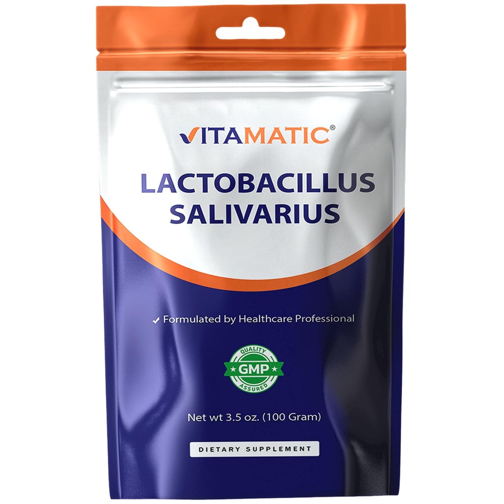 Vitamatic Lactobacillus Salivarius Probiotic Powder - Soporte Digestivo - 100 Gram (3.5 OZ) - 100 Servimientos