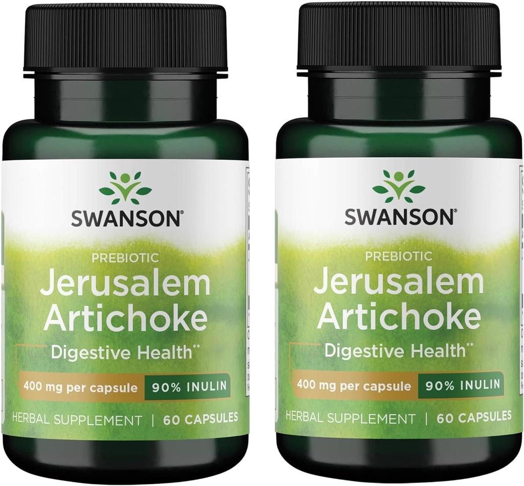 Swanson Prebiotic Jerusalem Artichoke - 90% Inulin 400 mg 60 cápsulas (2 Pack)