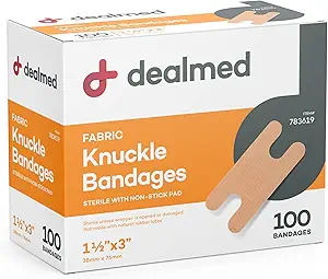 Bandas adhesivas flexibles de tejido concesionado – 100 Conde (1 Pack) Bandajes con Pad no-Stick, Latex Free, Wound Care for First Aid Kit, 1 1/2" x 3"