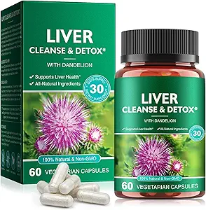 Liver Cleanse Detox " Repair - Health Liver Support Herbal Supplement with Milk Thistle, Burdock, Turmeric Curcumin, Dandelion, and More - 60 Vegan Liquid Phyto-Caps