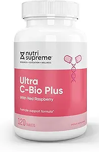 Nutri Suprme Ultra C-Bio Plus, Female Support Formula with Red Raspberry, Vitamin C, and Bioflavonoids , 120 Tablets, Vegetarian, Kosher