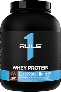 Regla 1 Whey Protein – 24g Fast-Acting Protein from All-Whey Sources with Naturally Occurring EAAs " BCAAs for Workout Recovery or Anytime Use (5 libras*, Chocolate Fudge)