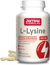 Fórmulas Jarrow L-Lysine 500 mg, Suplemento dietético, Aminoácidos para la síntesis de proteínas y soporte de tejido saludable, 100 cápsulas, 100 Day Supply
