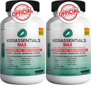 Kerassentials Max - Peluquería, Piel &amp; Nails Support Suplemento TEN Biotin, Calcio, Magnesio, Folate &amp; Herbal Blend ANTE Premium Fórmula TEN 120 Capsules, Vegan &amp; Gluten-Free