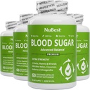 NuBest Blood Sugar - Fórmula Premium con Melon Bitter, Ashwagandha, Canela, Cromo, Magnesio, Vitaminas, Ácido Lipoico alfa, Pimienta de Cayena - Soporte Saludable Sugar de Sangre - Pack 4