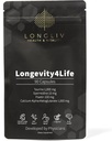 Longevity4Life - Ultimate Cellular Health Supplement - Fisetin, Taurine, Calcium Alpha-Ketoglutarate, and Spermidine Capsules for Longevity and Vitality - Made in USA - Physician Formulated