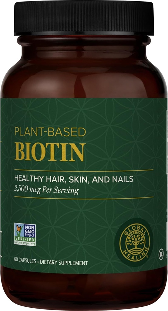 Centro Mundial de Sanación - Biotina (Vitamin B7) Biotina para el crecimiento del cabello Suplemento Vitaminas, soporta la piel radiante y las uñas más fuertes, la pérdida del cabello vitaminas para mujeres y hombres, más que los 1000mcg