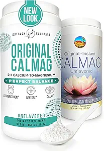 Alta Absorción 2:1 CalMag Calcium Magnesium Citrate Suplemento, Calcium Gluconate Powder, Supports Stress Relief, Sleep & Bone Strength Mineral Drink, Unflavored 16.5 oz (Pack of 1)