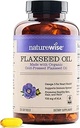 NatureWise Flaxseed Oil 1200 mg, Fish Free Omega 3 6 9 with 720mg ALA, Dietary Supplement for Heart Health Support - Organic, Cold Pressed, Non-GMO - 120 Softgels[4-Month Supply]