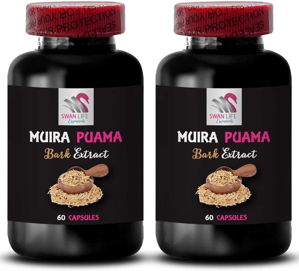 Mindset Support - MUIRA PUAMA BARK EXTRACT - Herbal Drive Activation, Plant-Based Energy Source, All-Day Boost, Balanced Daily Lift, Botanical Support, Adventure Readiness 2 Bottles 120 Capsules