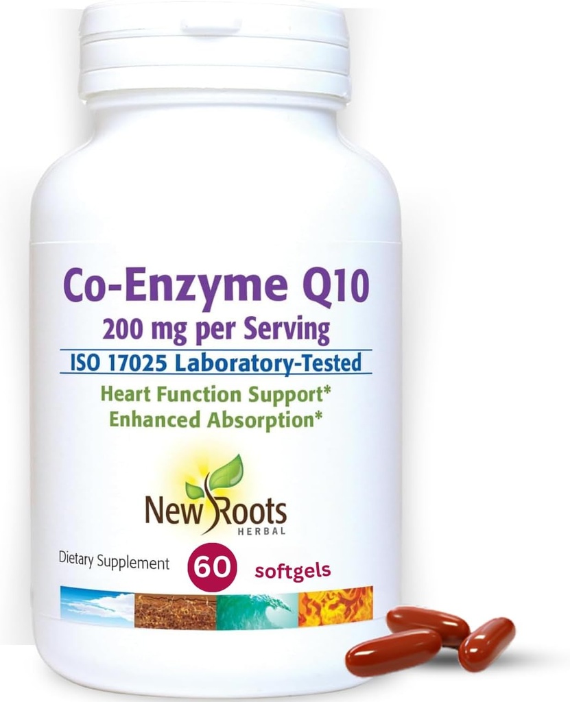 NOTICIAS ROOTS HERBAL CoQ10 Suplemento Coenzyme Q10 (60 Softgels) 200 mg Silencio Naturopathic Doctor Formulado para la Salud del Corazón y el Apoyo Energético
