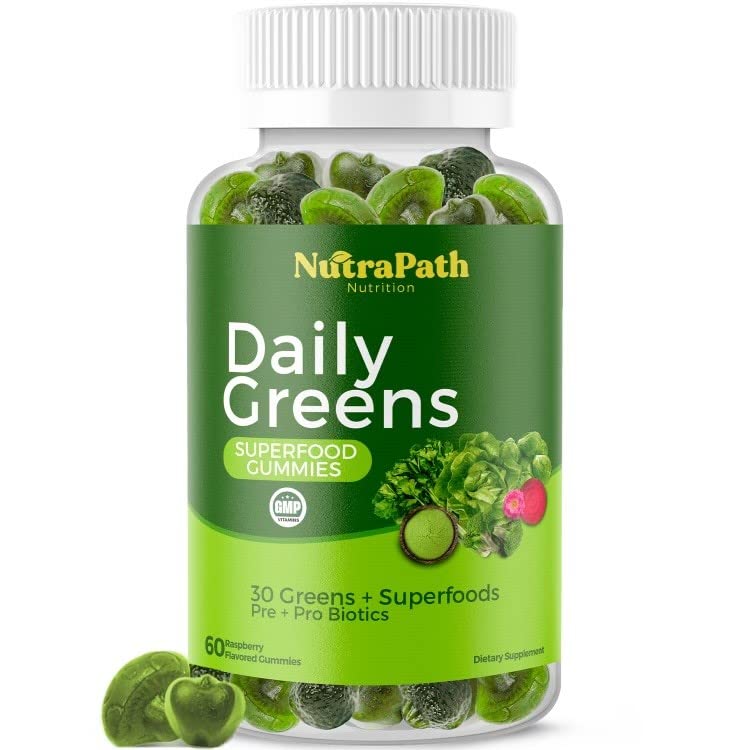 Superfood Daily Greens Gummies - Fruits, Veggies y Super Foods for Immunity, Energy - 60 Gummies