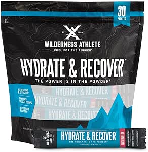 Wilderness Athlete - Hydrate & Recuperar ANTE Liquid Hydration Packets Electrolyte Drink Mix - Recover Faster with Bcaas - 30 Single Serving Hydrate Packets (Watermelon)