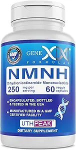 Fórmulas Genex 250mg NMNH (60 Capsules - 30 Servings) ¦ UthpeakTM NMNH (Dihidronicotinamide Mononucleotide) NAD+ Precursor para el envejecimiento saludable - No GMO, libre de gluten, vegetariano