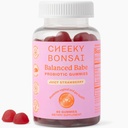 Cheeky Bonsai, Vaginal Probiotic Gummies for Women - Balanced pH, Healthy Odor y Flora Support - 5 Billion CFUs - Juicy Strawberry Flavor, 60 Conde