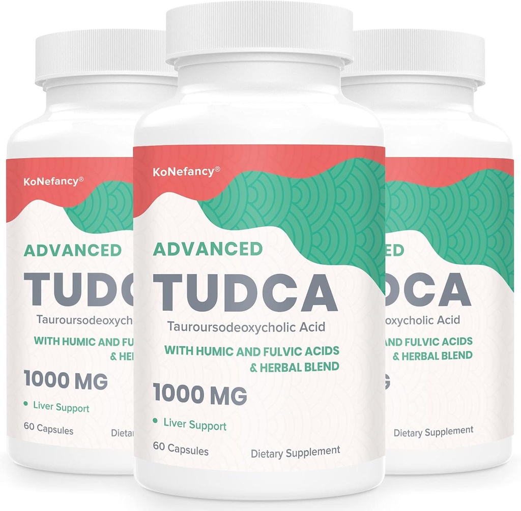 TUDCA Liver Supplements 1000mg - 180 Vegan Capsules,Milk Thistle Herbal Blend with Fulvic and Humic Acid for Liver,Digestive Health