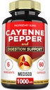 6in1 Cayenne Pepper Capsules con Ginger Root, Beet Root, y Pepper Negro y Más - 60 cápsulas - Cayenne Suplemento soporta sistema de digestión, inmunidad