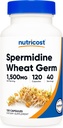 Nutricost Spermidine Wheat Germ Extract Supplement, 1500mg Wheat Germ Extract, 120 Capsules - 15mg Equivalent Spermidine Por Serving, 40 Servings, Vegetariano y No GMO