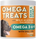 PAWFECTCHEW Omega 3 for Dogs (60 Chews) - Alaskan Salmon Fish Oil Treats for Dogs - Omega Fatty Acids - Skin and Coat Supplement - Dry Itchy Skin, Shedding &amp; Allergy Relief