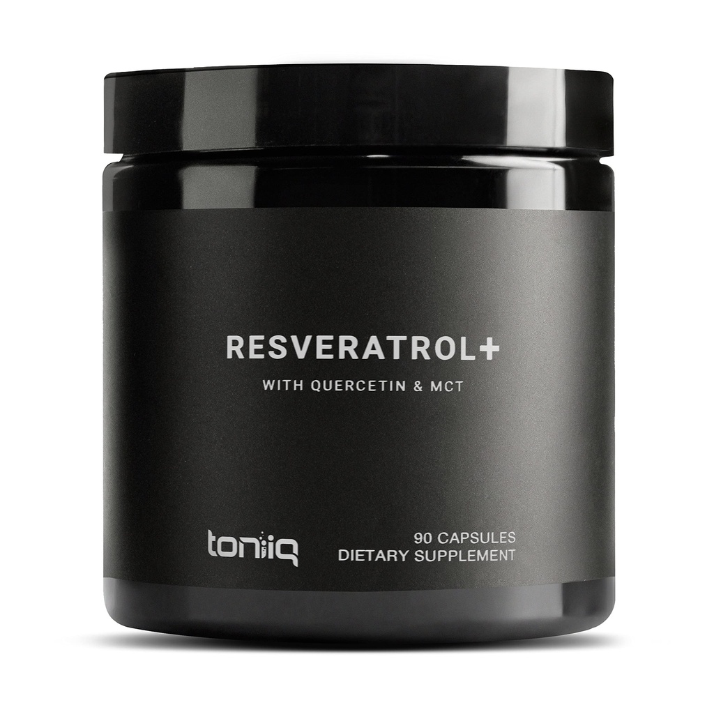 Toniiq 1600mg Resveratrol Blend - Ultra High Purity y 3rd Party Tested - con aceite MCT para la biodisponibilidad agregada - Optimal NAD Suplemento