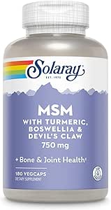 Solaray MSM cápsulas, 750 mg, 180 conteo