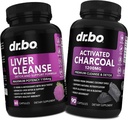 Hígador de limpieza " Cápsulas de carbón activados - Láminas de salud con Artichoke, Berberine, Héroes Turméricos - 1200mg Cápsulas orgánicas de coco para gas estomacal y apoyo a la limpieza