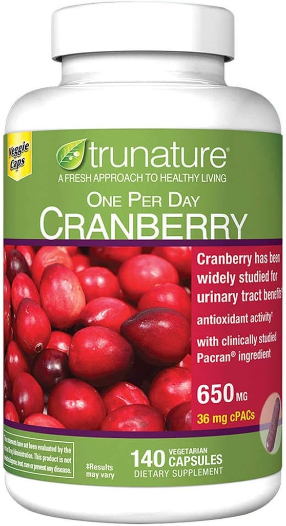 trunature Cranberry 650 mg, 140 Vegetarian Capsules (2 Pack)