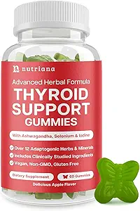 Tiroides de apoyo Gummies - Suplemento de selenio " Suplementos de yodo para el soporte tiroides - Booster energético para mujeres y hombres - Suplementos hipotiroidismo con Metabolismo
