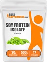 BulkSupplements.com Soy Protein Isolate Powder - Vegan Protein Powder, Unflavored - Pure &amp; Gluten Free, 30g por Serving, 500g (1.1 lbs) (Pack of 1)