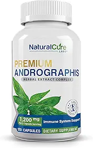 Natural Cure Labs Premium Andrographis Paniculata Extract 1,200mg con 100mg Andrographolides Capsules Vegan para Immune &amp; Digestive Support, Non-GMO, Gluten Free, Herbal Dietary Supplement