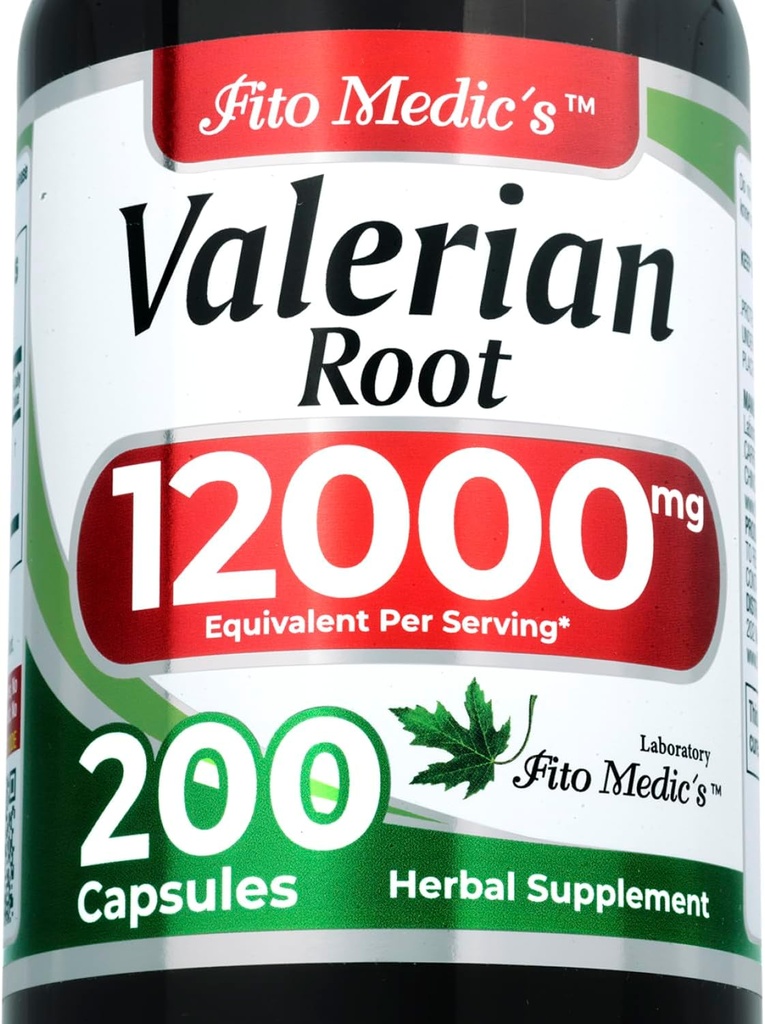 FITO MEDIC'S Lab | Valerian Root Capsules |200 Capsules |12000 mg | Valerian Root Extract | Concentrate Extract |Ultra high Absorption.