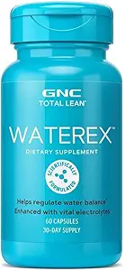 GNC Total Lean Waterex, ayuda a regular el equilibrio del agua, mejorado con electrolitos vitales, 60 cápsulas