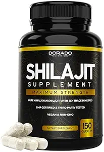 Shilajit Capsules (150 Conde,10,000mg por Serving) Shilajit Suplemento para hombres y mujeres con ácido fúlvico naturalmente oculto - Himalayan Capsules Suplemento dietético - NON GMO, Made in USA