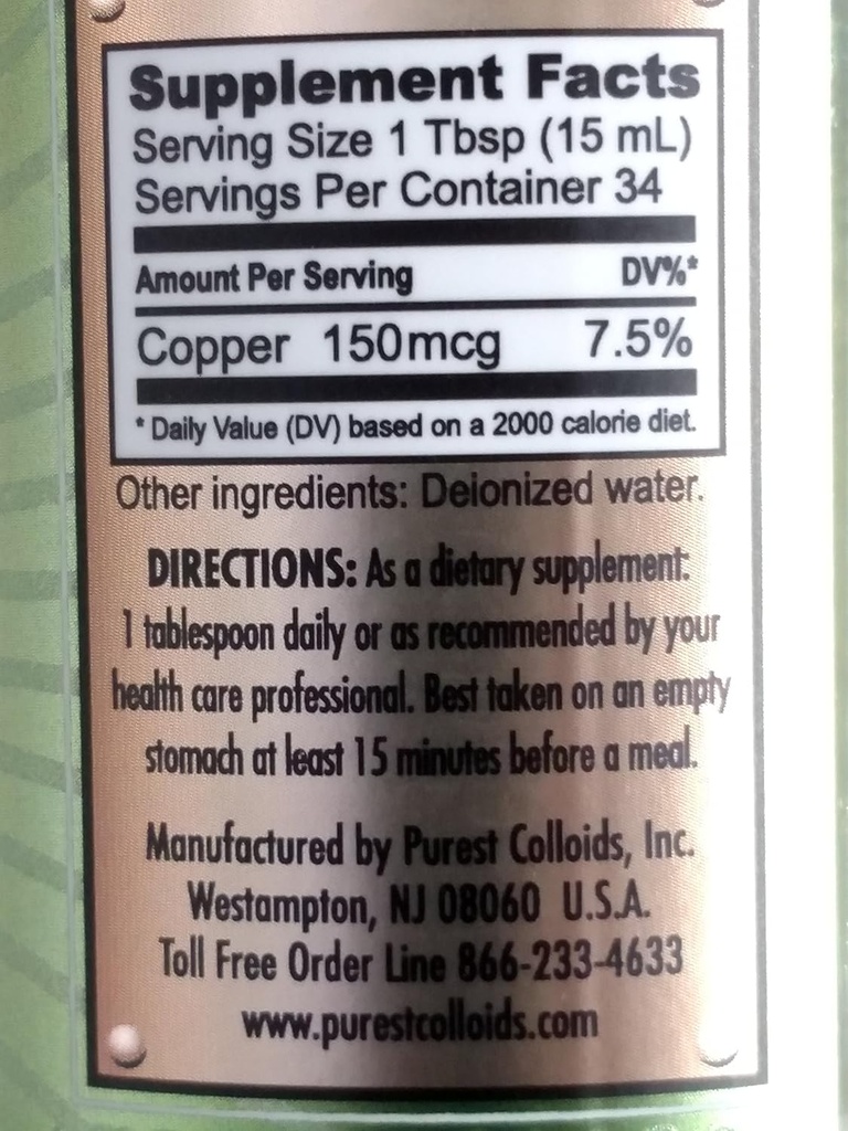 MesoCopper ® 10 ppm Cobre Colloidal 500 mL/16.9 Oz
