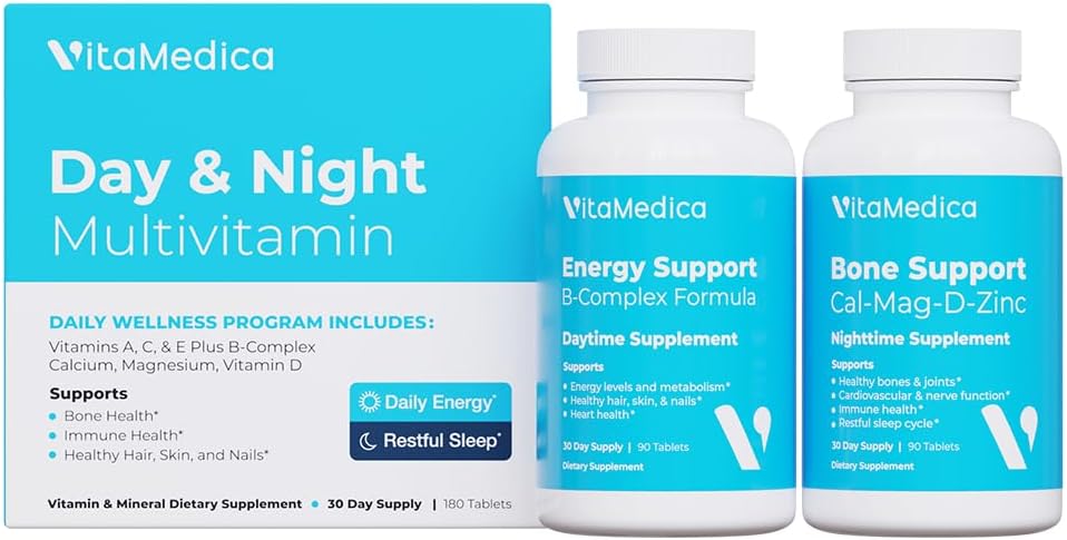 Día Multivitamínico " Rutina Nocturna " Energía " Claridad mental, Juntas de Huesos " , Belleza, sueño respetuoso TENIDO 30-Day Supply