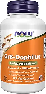 AHORA Suplementos, Gr8-DophilusTM con 8 Strains & 4 Billion Potency, Shelf Stable, 120 Veg Capsules