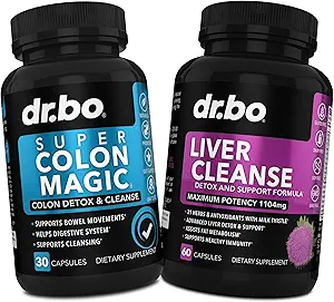 Colon Cleanser Detox & Liver Cleanse - 15 Day Colon Cleanse Pills Probiotic & Liver Detox Support Supplement Milk Thistle Dandelion - Bowel Movement Supplements for Intestinal Stomach Bloating Gut