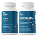 Dr. Tobias Lung Health and Ashwagandha Capsules - Lung Cleanse " Detox for Bronchial " Respiratory System with Calming Adaptogen Formula, Non-GMO