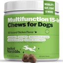 Deley Naturals 15 en 1 Multivitamínico para Perros - Vitaminas y Suplementos Perros Completos para Soporte Inmunitario, Conjunto, Piel, Digestión, CorazÃ3n &amp; Salud general - Suplementos Multifunción diaria - 120 Chews