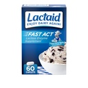 Lactaid Fast Act Lactose Intolerance Relief Caplets, Lactase Enzyme to Prevent Gas, Bloating and Diarrhea Due to Lactose Sensitivity, Single-Serve Supplements for Travel and On-The-Go, 60 Count