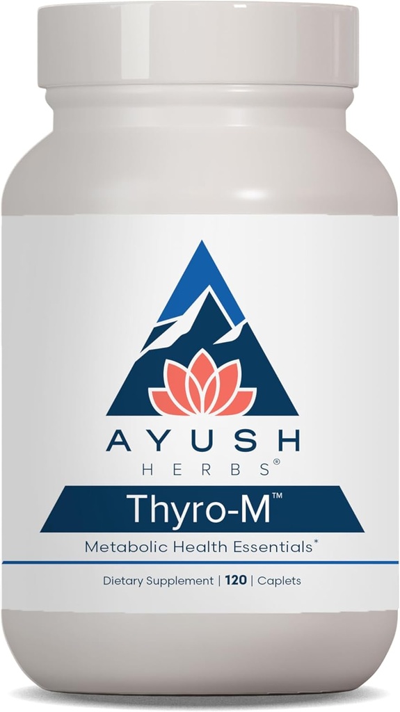 Ayush Herbs Thyro-M - Soporte para tiroides para mujeres, salud tiroidea, cuidado de tiroides con L Tyrosine, Ashwagandha, Kelp, soporte de energía natural - 120 cápsulas vegetarianas (1 conde)